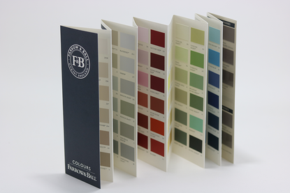 Farrow and Ball colour swatch for spray painted kitchens